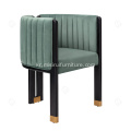 이탈리아 빈티지 그린 벨벳 직물 단일 크로포드 의자